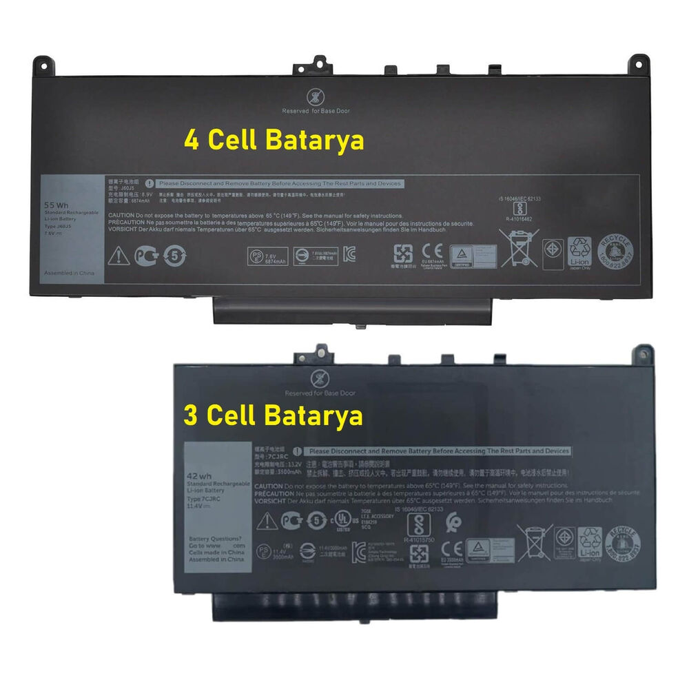 Dell Latitude E7470 Versiyon P61G, P61G001 Laptop Batarya ile Uyumlusı, Pil - 3 cell