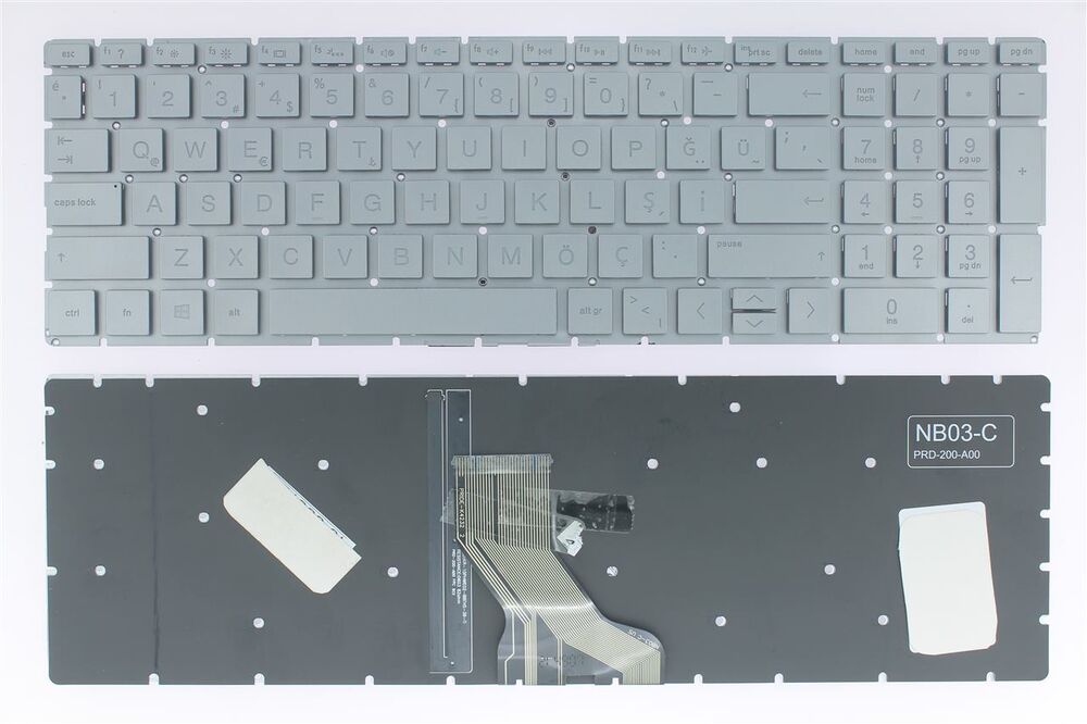 Hp ile Uyumlu 15-DW3010NT Uyumlu Laptop Klavye Silver Renk