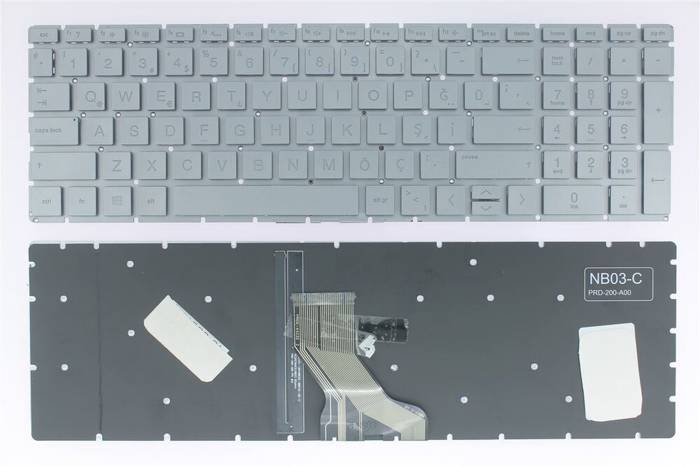 Hp ile Uyumlu 15-da2094nt, 15-da2095nt, 15-da2096nt Uyumlu Laptop Klavye Silver