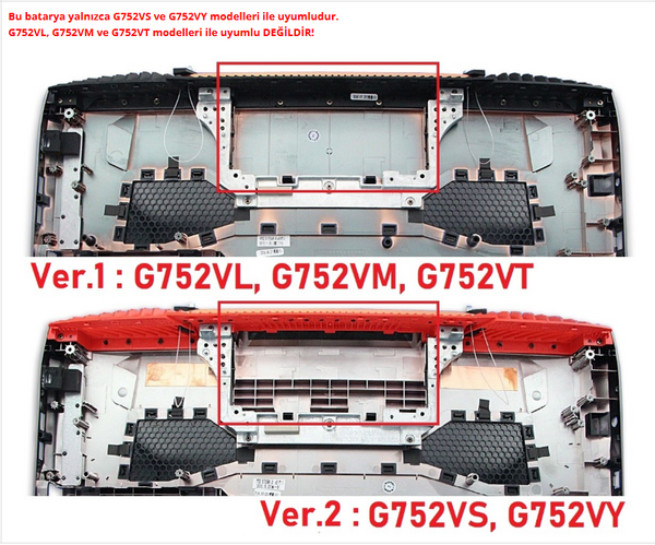 Asus ROG G752V Notebook Bataryası Pili - Ver.1 (8 Cell) - Thumbnail