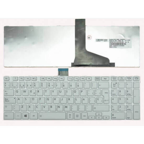 Toshiba L850, L855, L855d Notebook Klavye Tuş Takımı - Beyaz