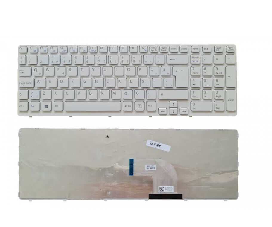 Sony E15 SVE-15 Notebook Klavye Tuş Takımı-Beyaz