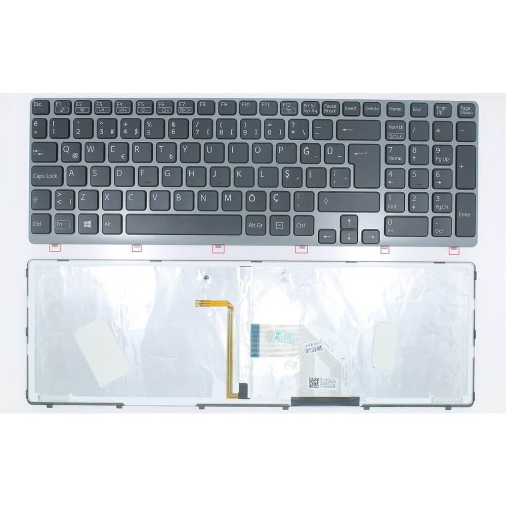 Sony SVE 15, SVE15 Notebook Klavye Tuş Takımı-Beyaz-Işıklı