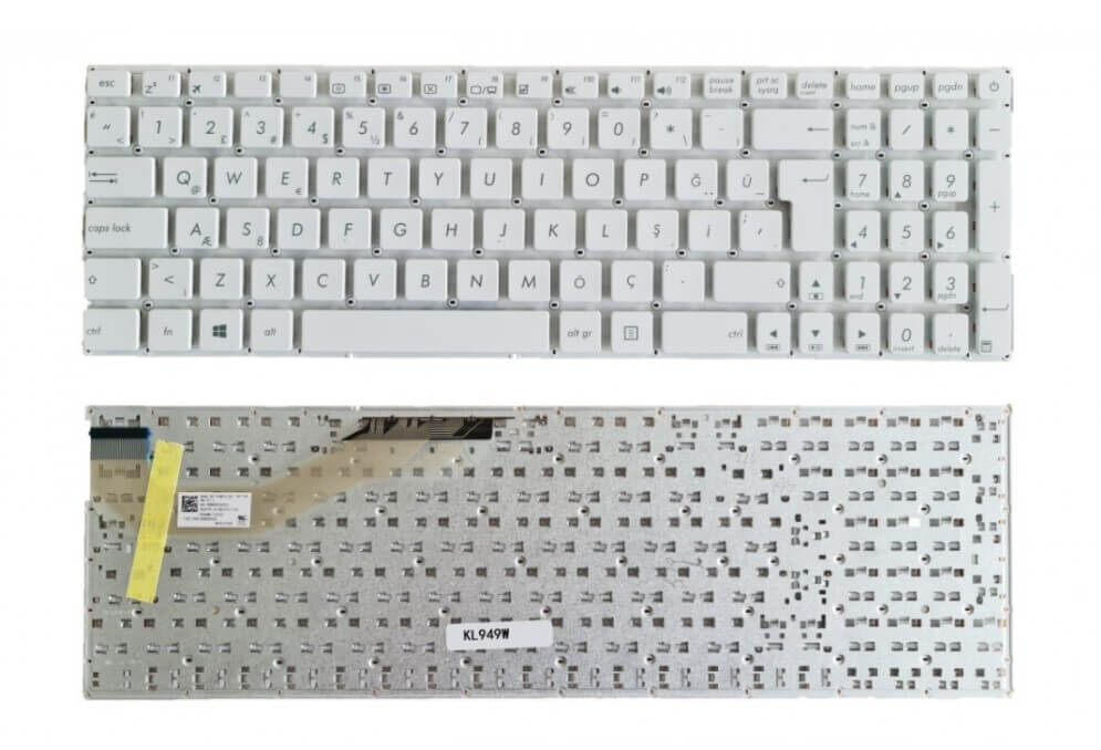 Asus R540, R540L,R540S Notebook Klavye Tuş Takımı-Beyaz