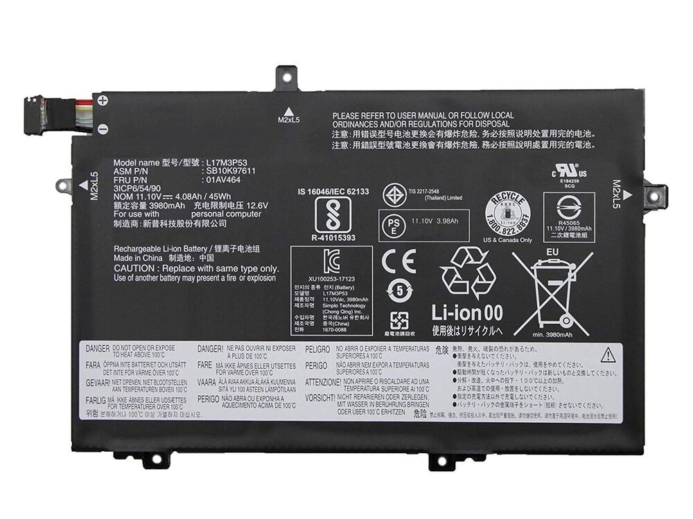 Lenovo 01AV464 RLL-113 Notebook Bataryası Pili