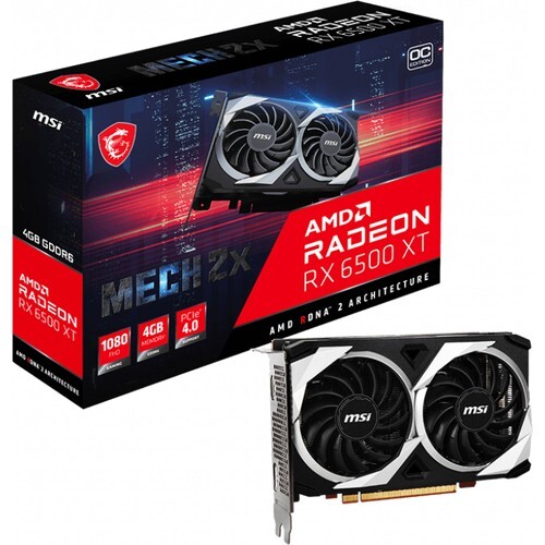 MSI AMD Radeon RX 6500 XT Mech 2X 4G OC 4 GB GDDR6 64 Bit Ekran Kartı - Thumbnail