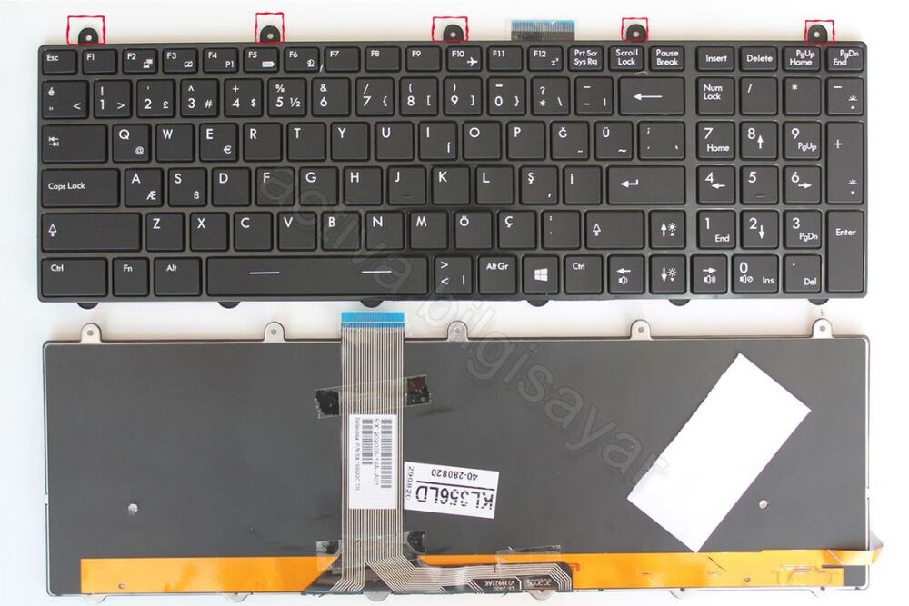 MSI GT60 Uyumlu Notebook Klavyesi - Siyah - TR - Backlit
