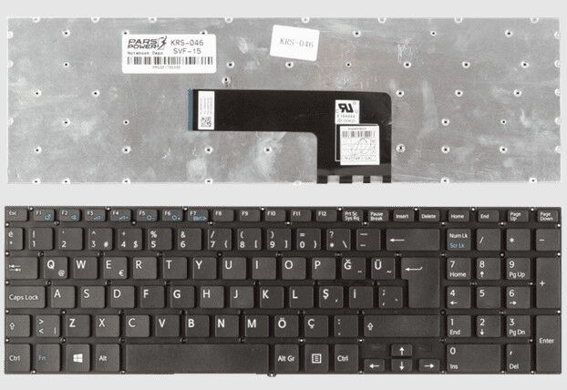 Sony Vaio SVF15 Uyumlu Notebook Klavyesi - Beyaz - TR