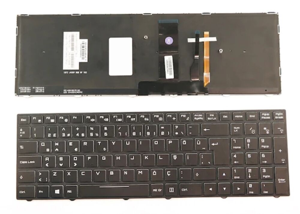 Clevo N850HL Uyumlu Notebook Klavyesi - Siyah - TR - Multi-Backlit