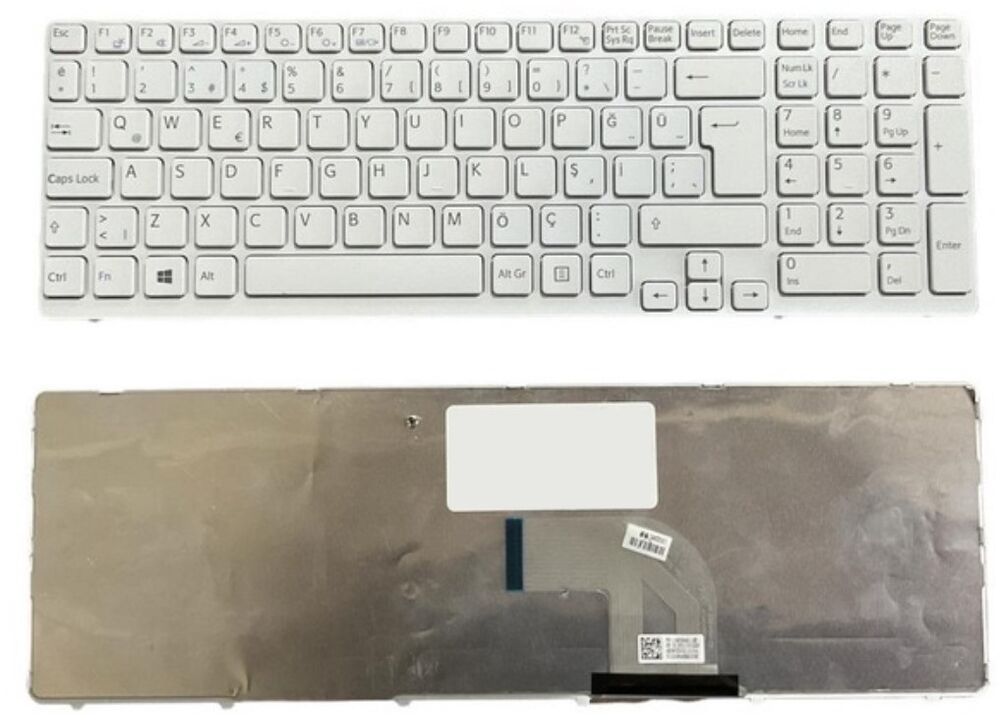 Sony Vaio V133946BK1UK Uyumlu Notebook Klavyesi - Beyaz - TR