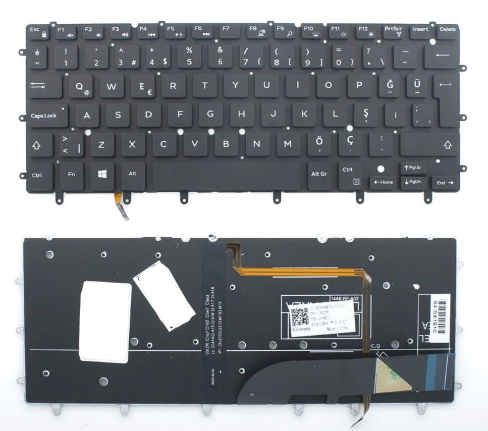 Dell Inspiron 7347, 7348 Uyumlu Notebook Klavyesi - Siyah - TR - Backlit