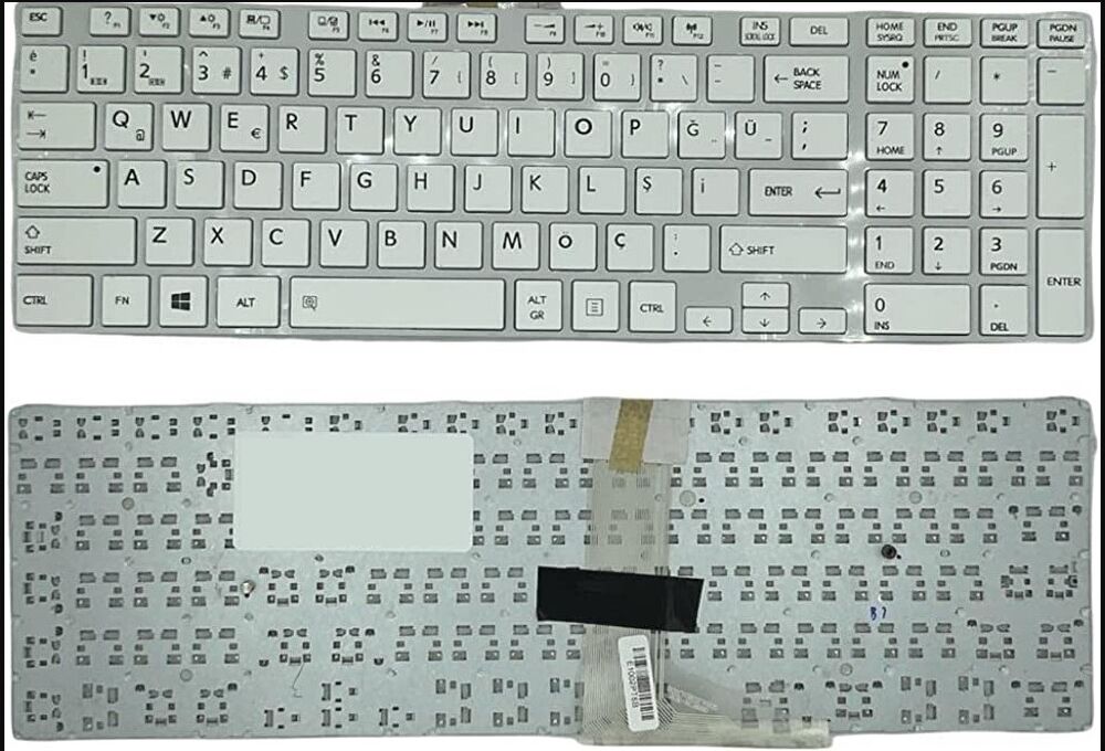 Toshiba Satellite L50-A Uyumlu Notebook Klavyesi - Beyaz - TR - Çerçeveli