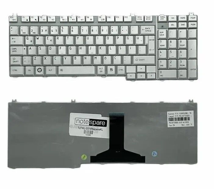 Toshiba Satellite P300 Uyumlu Notebook Klavye - Silver - TR