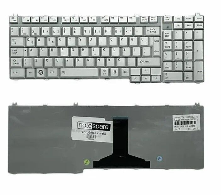 Toshiba Satellite P505D Uyumlu Notebook Klavye - Silver - TR