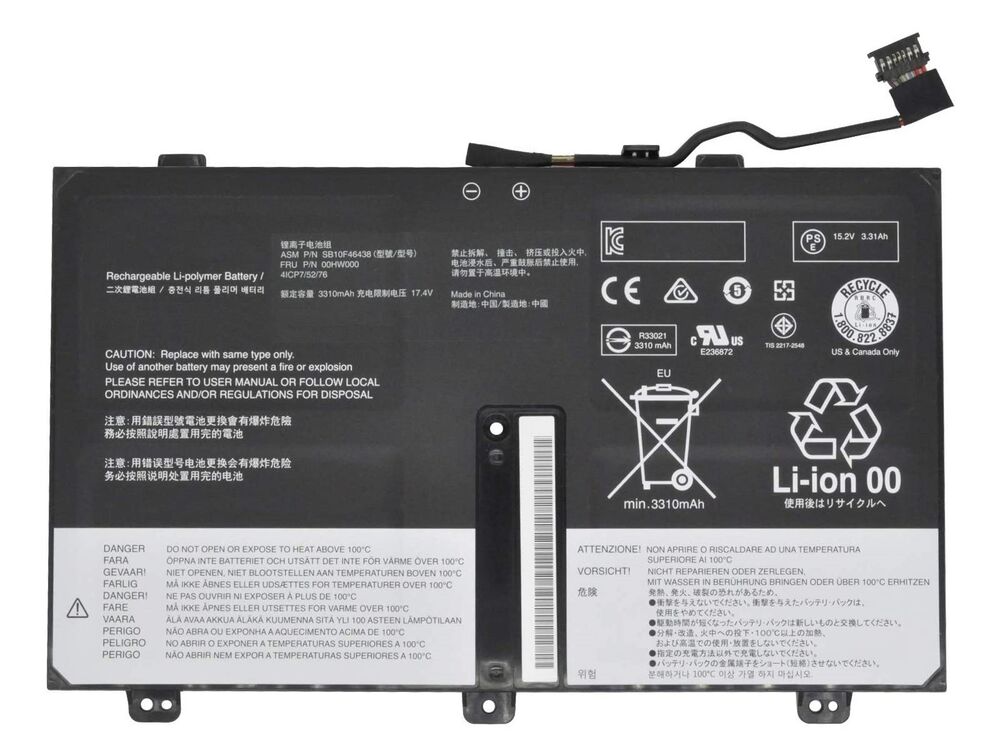 Lenovo 00HW001 Notebook Bataryası Pili