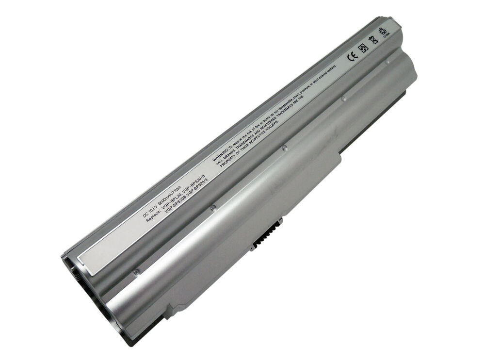 Sony VGP-BPS20B Uyumlu Notebook Bataryası Pili - Gümüş - 9 Cell