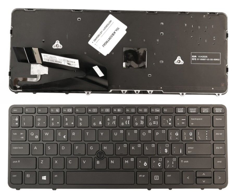 HP EliteBook 740 G1 Uyumlu Notebook Klavyesi - Siyah - TR - Backlit