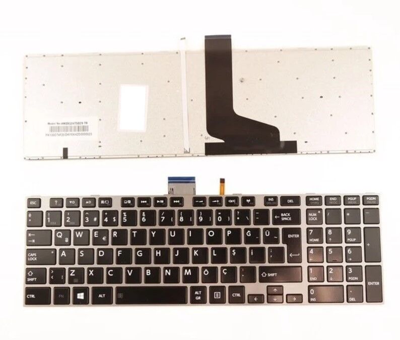 Toshiba Satellite C850 Uyumlu Notebook Klavyesi - Silver - Backlit - TR