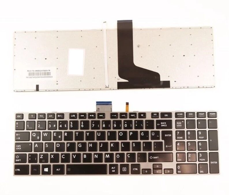 Toshiba Satellite L870d Uyumlu Notebook Klavyesi - Silver - Backlit - TR