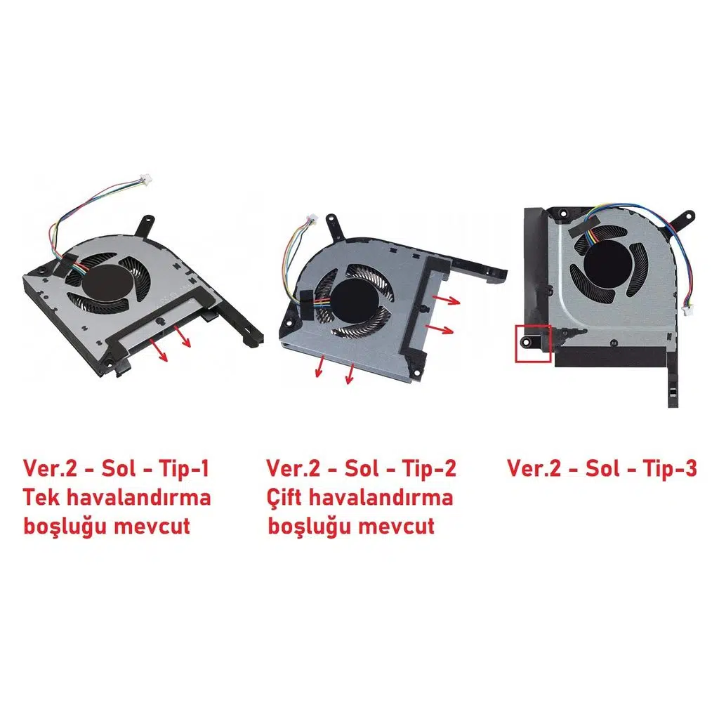 Asus FA506II-BQ150 ile Uyumlu Fan V2 (Sol Fan) Tip2