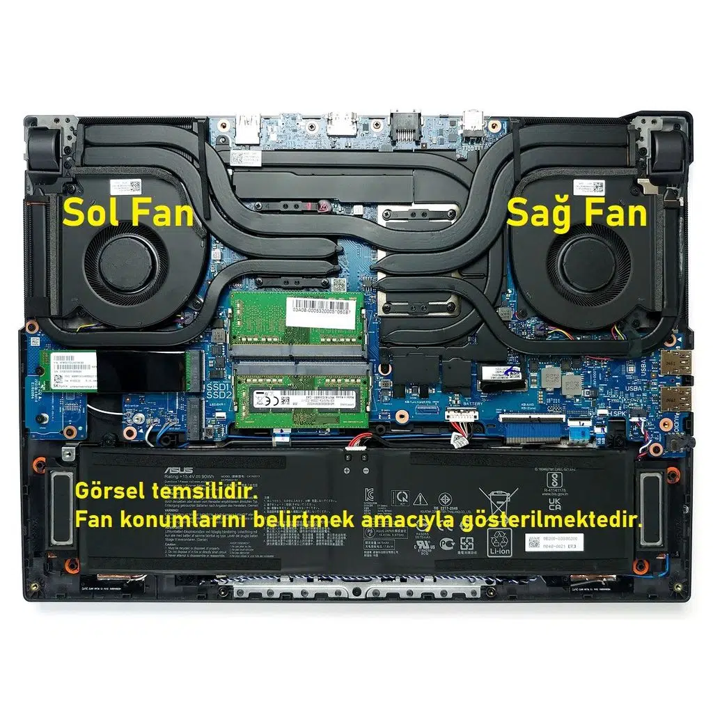 Asus ROG Strix G15 G513QM-HQ358 ile Uyumlu Fan Sol V1 (5V)
