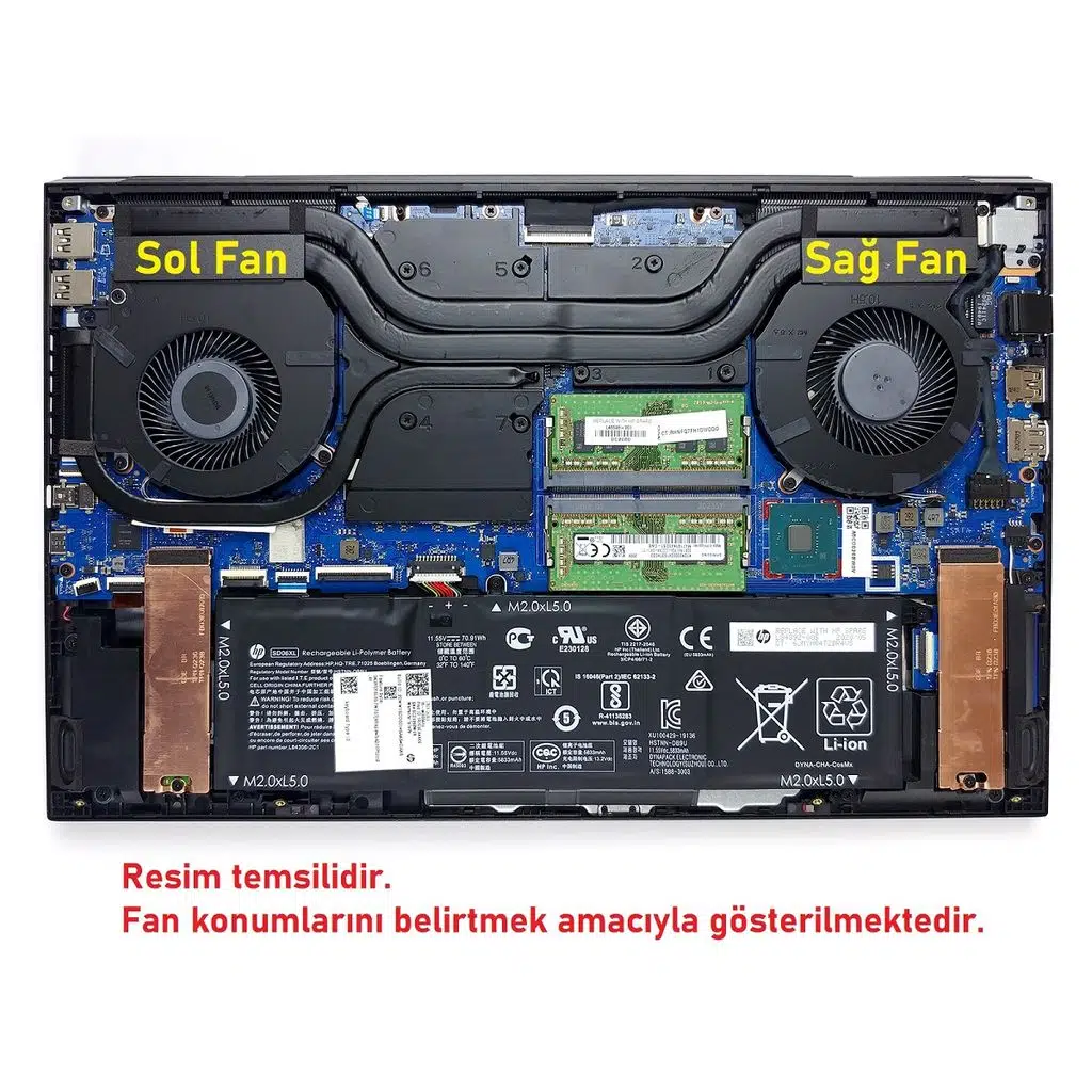 Hp Omen 15-ek1000nt ile Uyumlu Fan V2 (Sol Fan - 5V)
