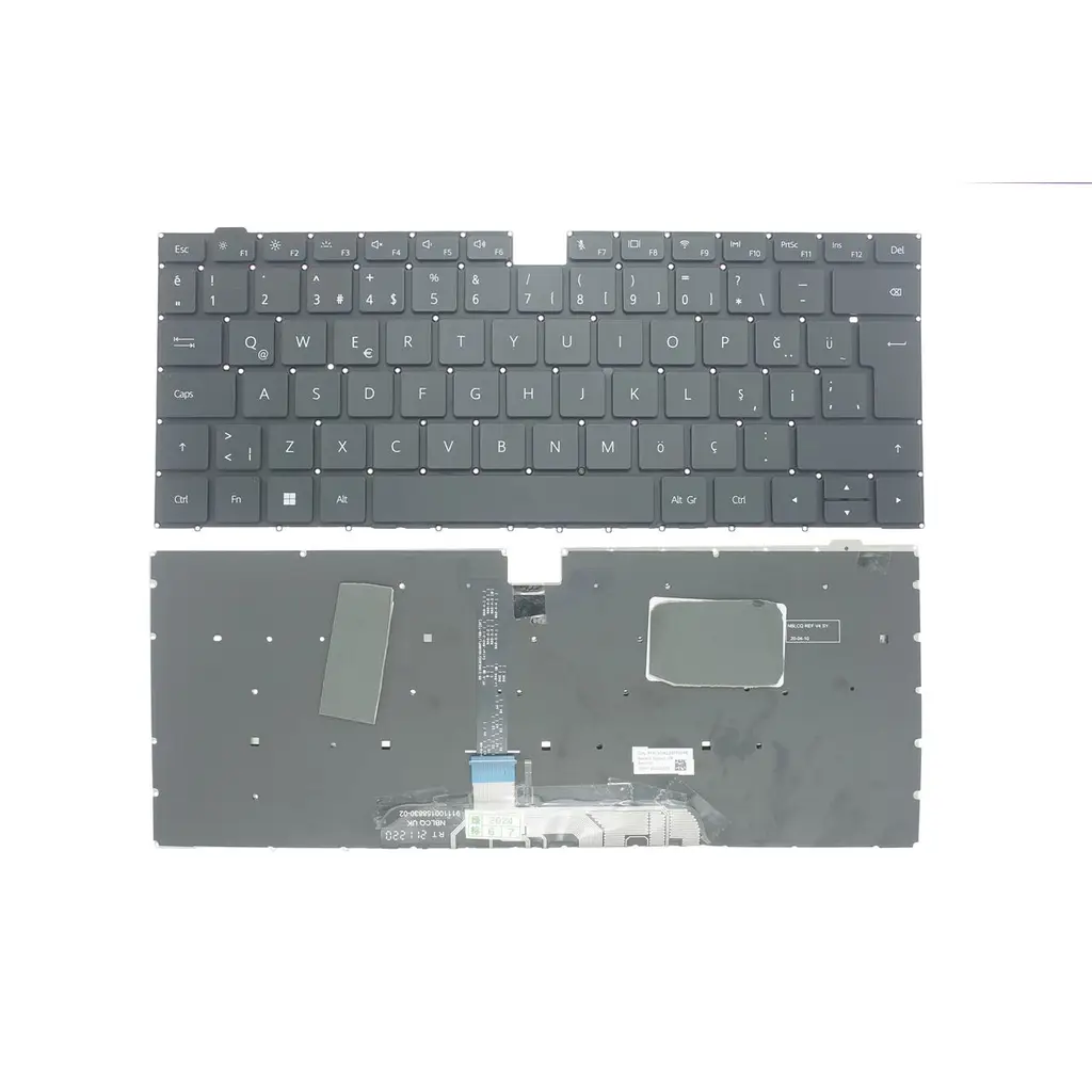 Huawei MateBook D 15 Intel 2020 ile Uyumlu Notebook Klavyesi - Siyah - TR - Backlit