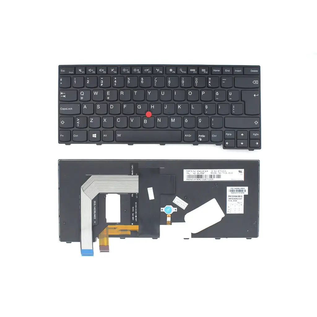 Lenovo ThinkPad T460p 20FW ile Uyumlu Notebook Klavyesi Siyah - TR - Backlit