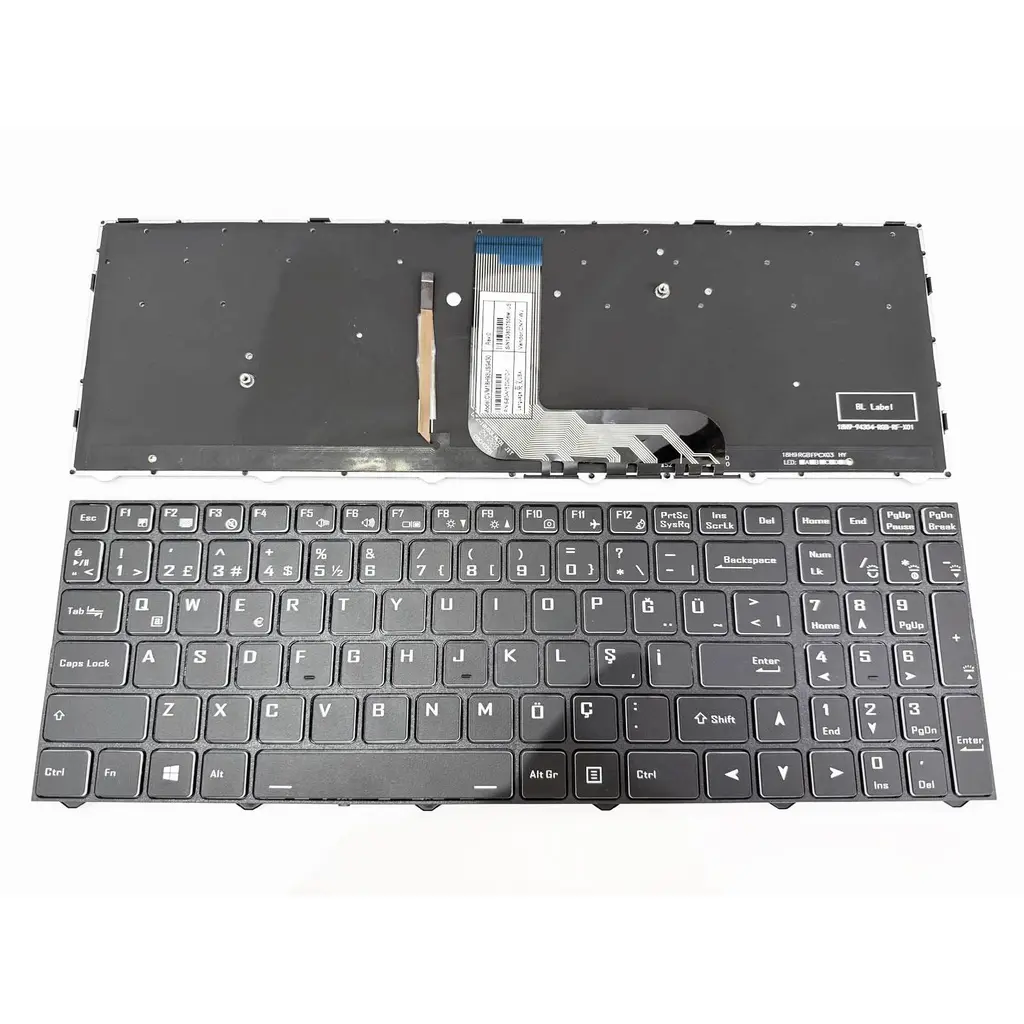 Monster Abra A5 V16.6, A5 V16.7, A5 V17.4 ile Uyumlu Notebook Klavye - Siyah - TR - Işıklı RGB